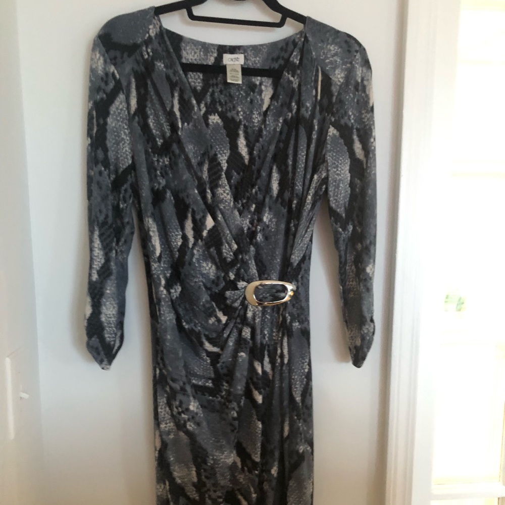 CACHE sexy snake wrap dress. Buckle waist. NEVER WORN.